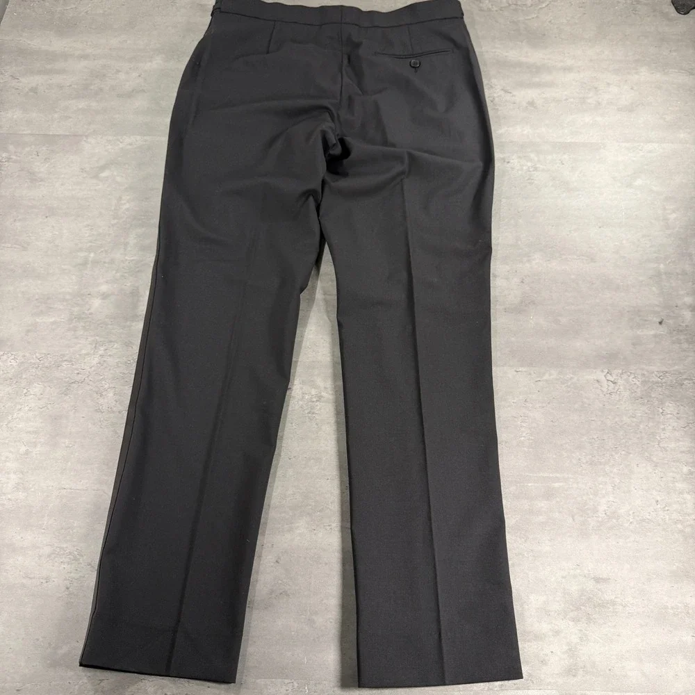 Cavani Trousers Mens 34 Aspen Black Satin Stripe Tuxedo Formal Super Flex NEW